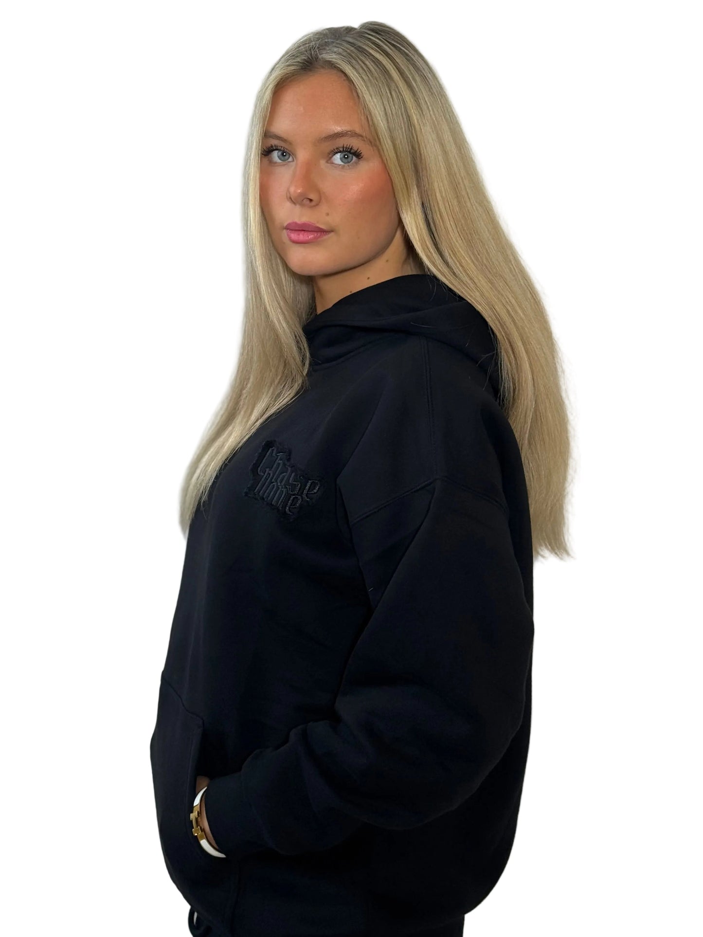 CN BLACK ON BLACK HOODIE FOR WOMEN